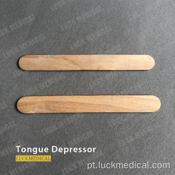 Depressor de língua de madeira descartável